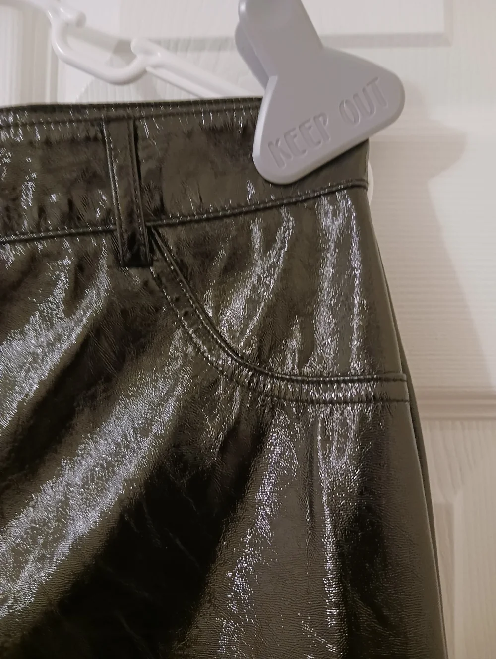 Shinestar Y2k  Faux Leather Black Mini Skirt Womens size XL